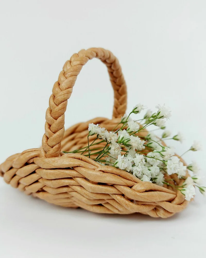 Миниатюрная кукольная корзинка для сбора цветов