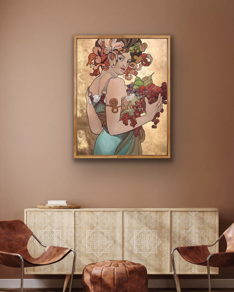 Картина по мотивам Альфонса Мухи, 60×80 см