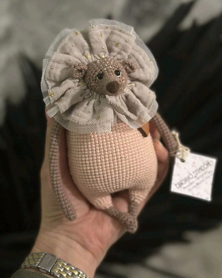 Медведик Горбатик цирковой (винтажный мишка вязаный медведь)