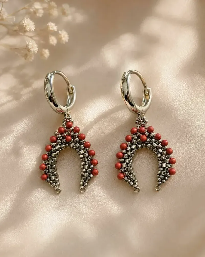 Серьги-кокошники из бисера