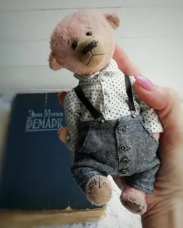 Мишка Тедди Том, розовый, 17 см