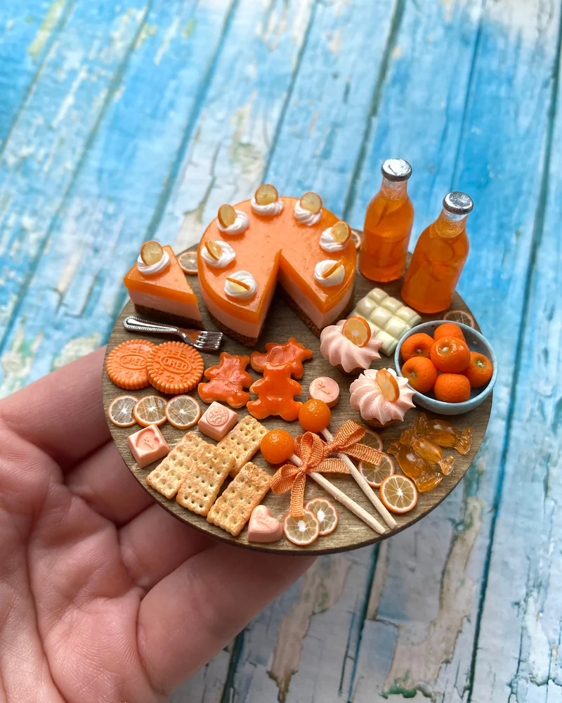 Кукольная Миниатюра «Апельсиновое настроение. Праздничный сет» 🍊🧡