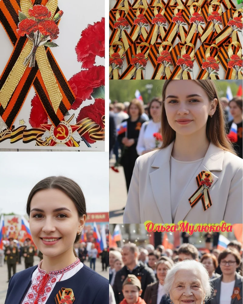Георгиевская брошь "Гвоздика"