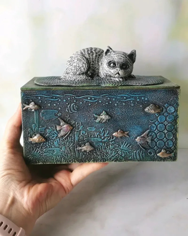 Шкатулка «Кот и аквариум»