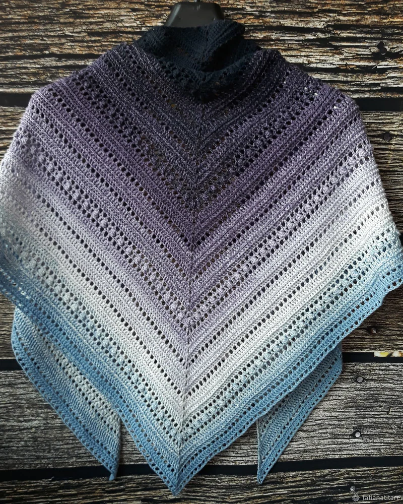 Бактус крючком из хлопка, мультиколор