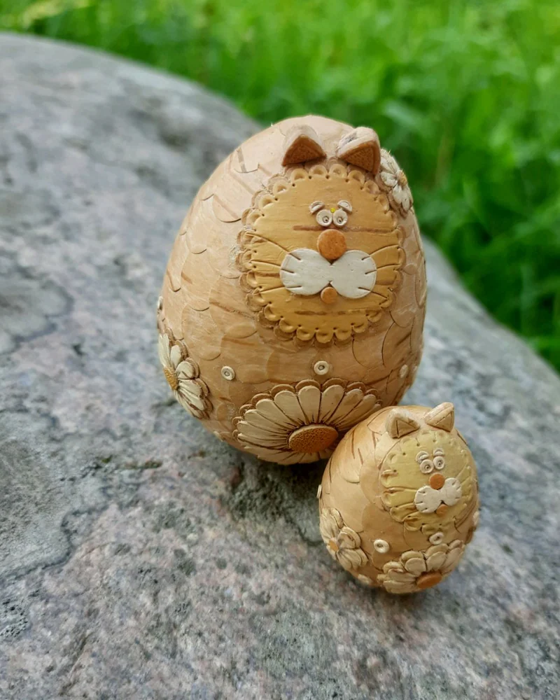 Кот Цветочный. Береста — малый, 4 см