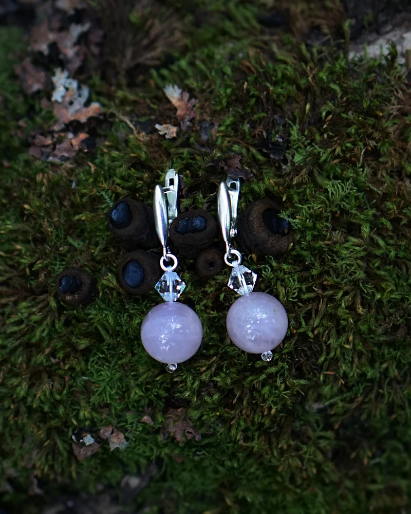 Серьги с розовым кварцем — Серьги с розовым кварцем