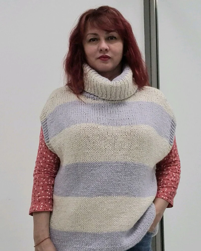 Жилет из пряжи альпаки