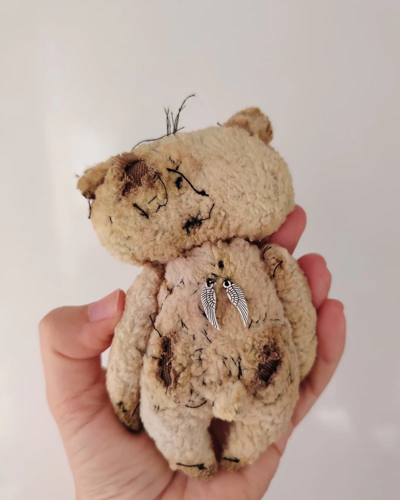 Коричневый мишка из винтажного плюша