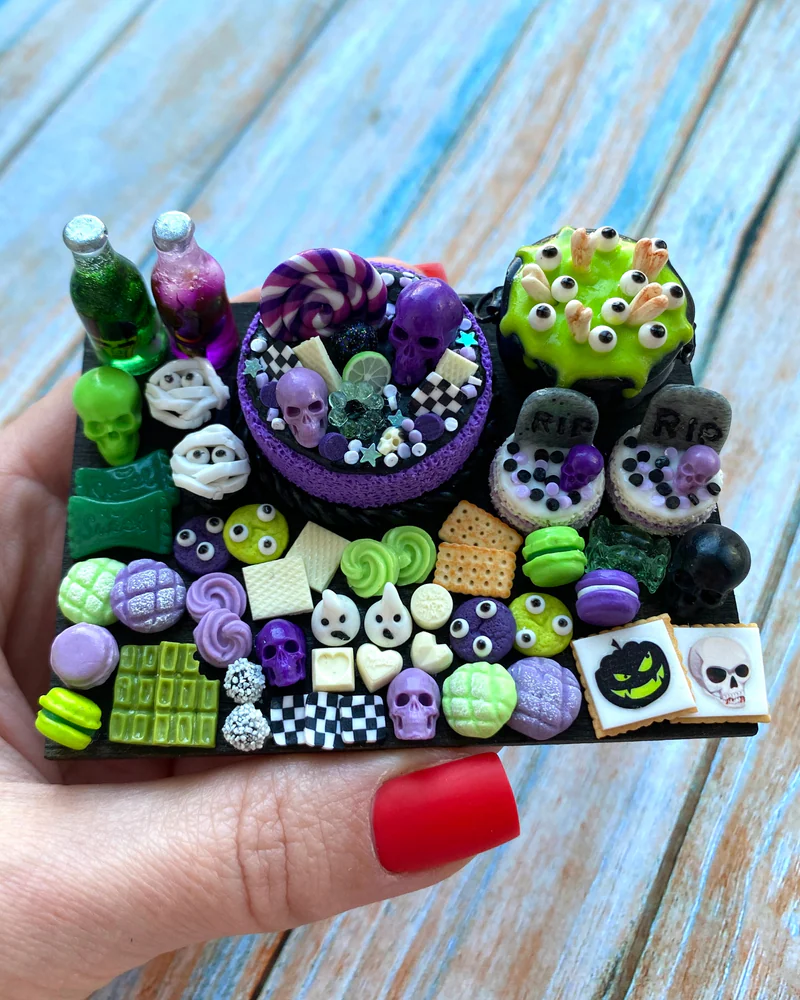 Кукольная Миниатюра «Ведьминская кондитерская 💜💚»