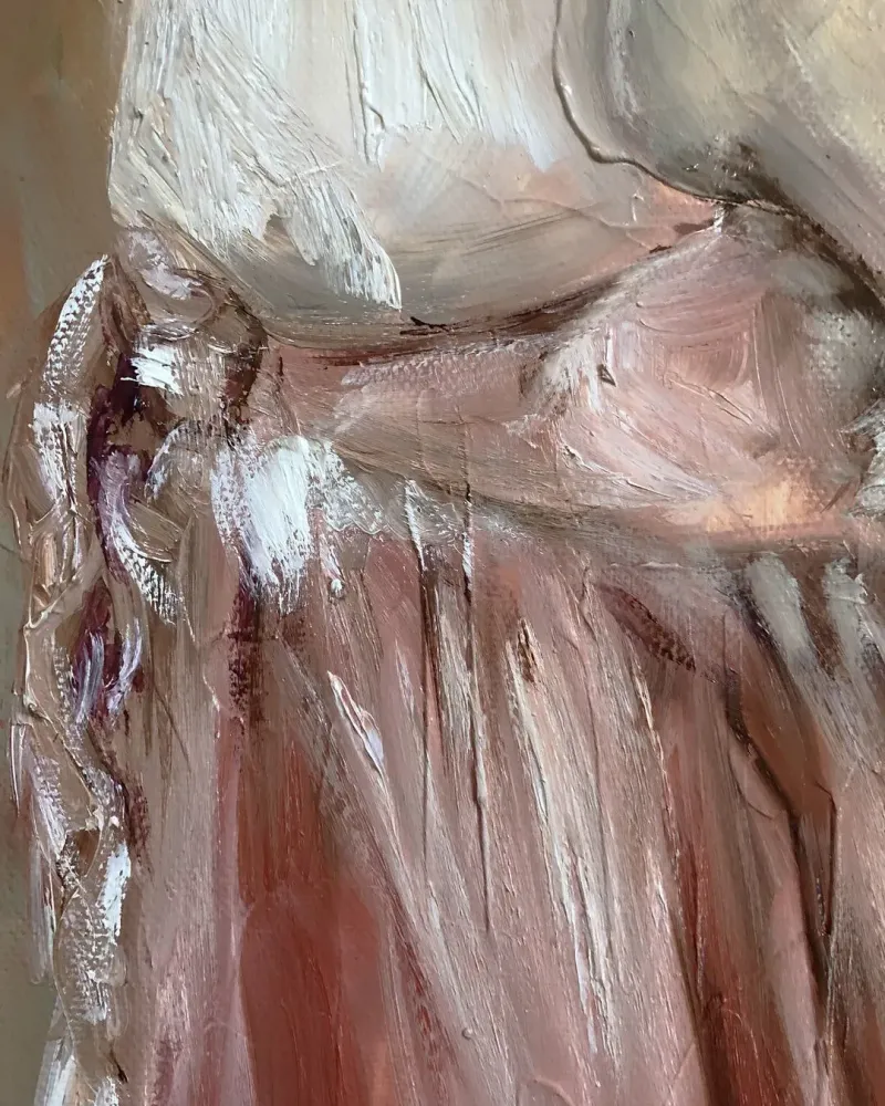 Девочка и кролик. Картина маслом 30×40 см — 30×40 см