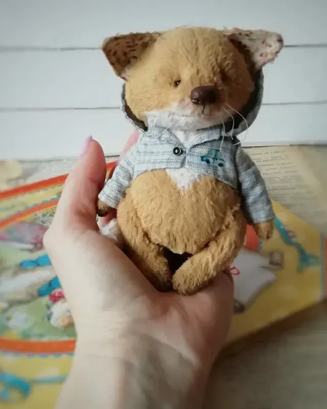 Лисёнок Тедди Тим, рыжий, 12 см