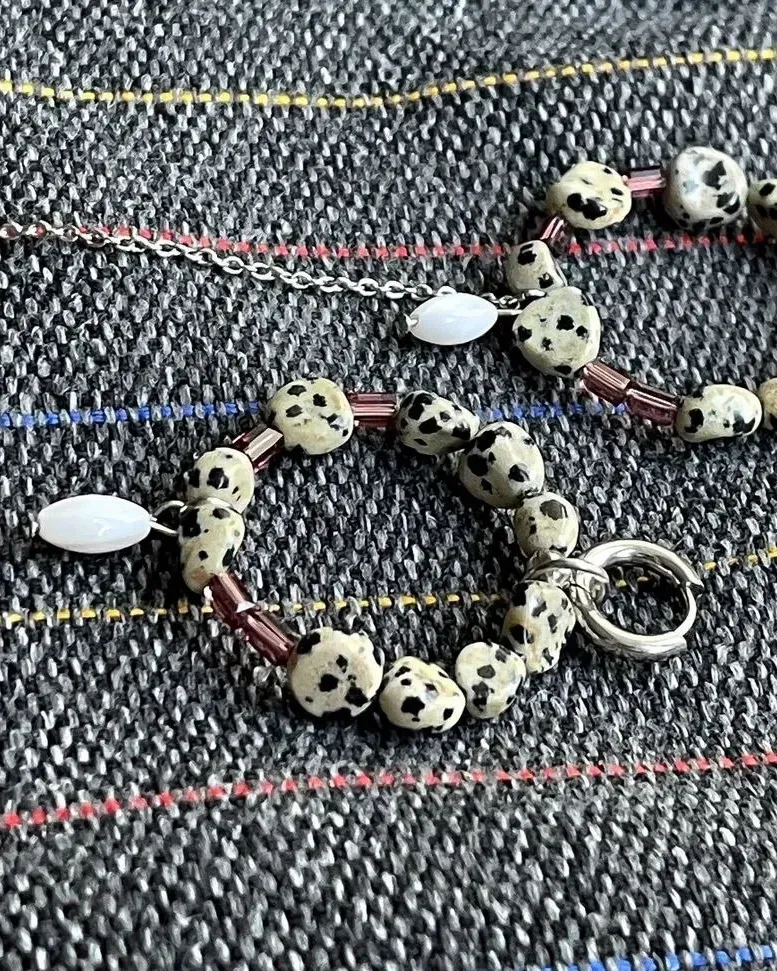 Серьги из яшмы и перламутра