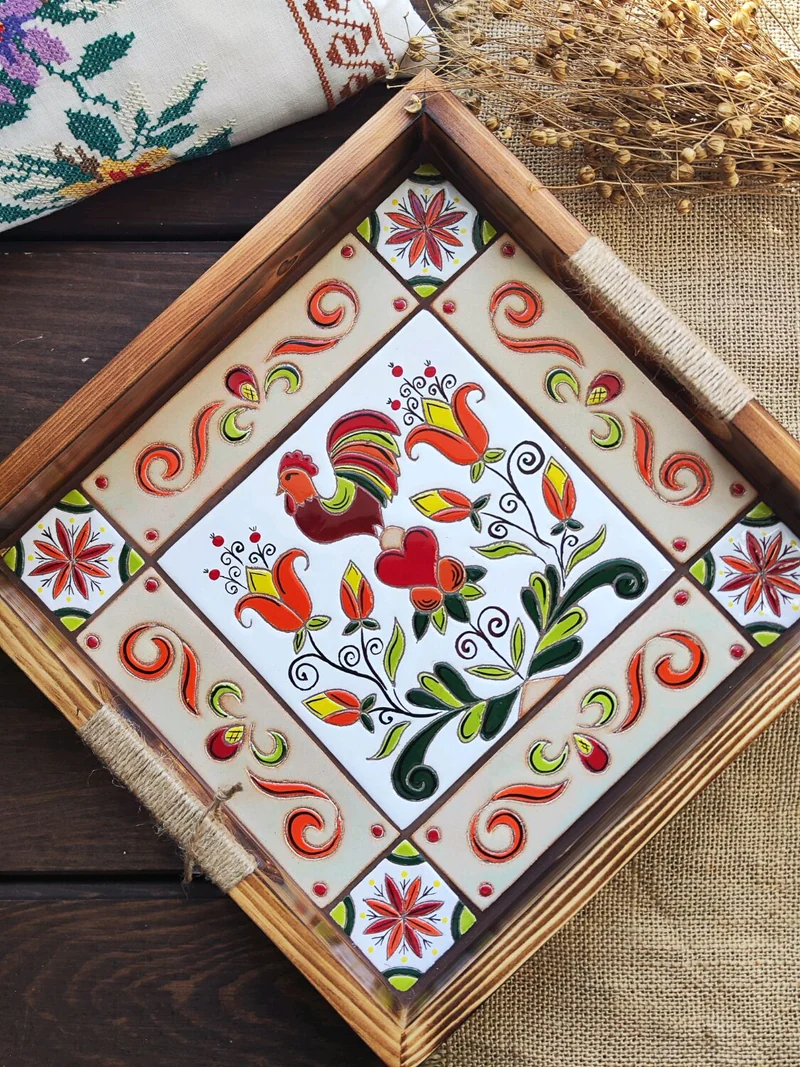 Поднос «Русские узоры», 30×30 см
