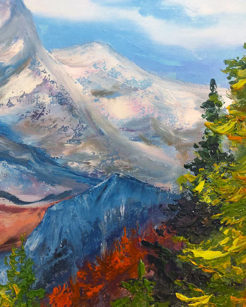 Пейзаж «Горный пейзаж. Осень» холст на подрамнике. Картина маслом