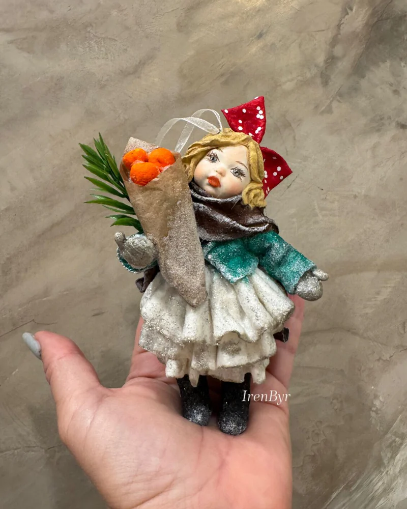 Ватная игрушка на елку