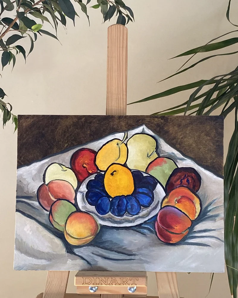 Картина маслом 30×40 см. Натюрморт "Синие сливы" — Оригинал
