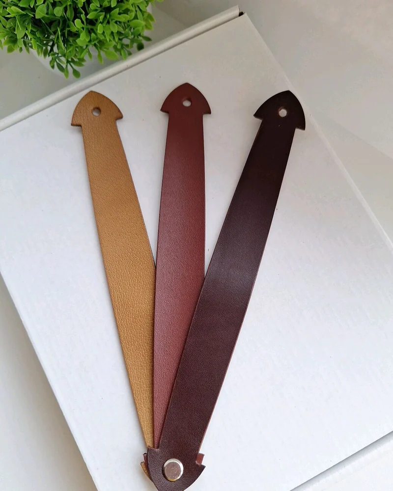 Фигурные ручки из натуральной кожи, 2 шт