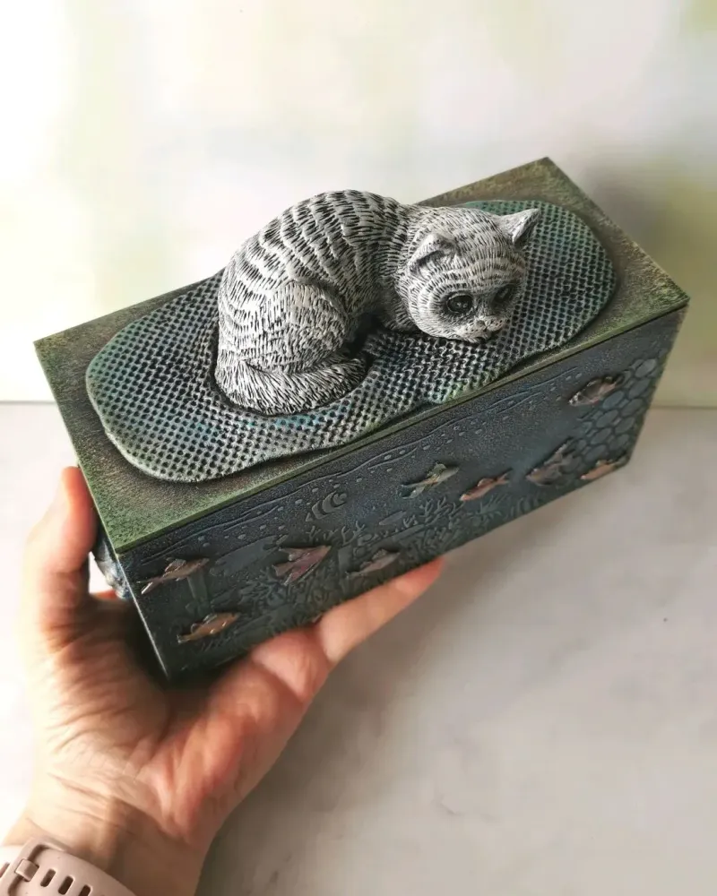 Шкатулка «Кот и аквариум»