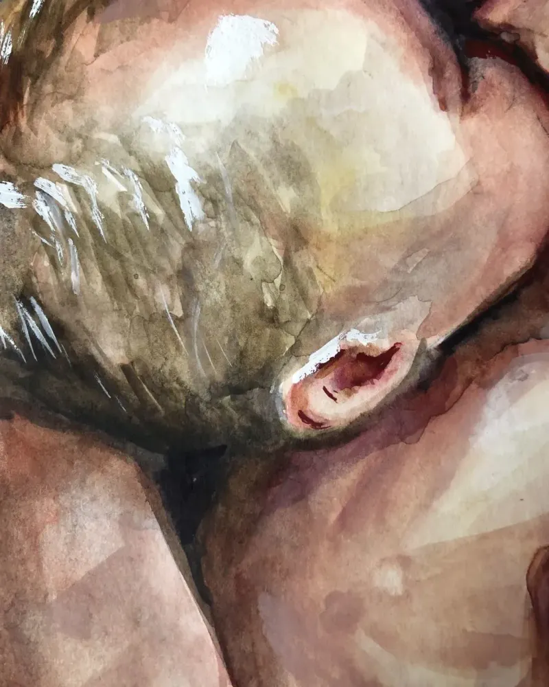 Мама с малышом. Акварель 20×30 см — 20×30 см