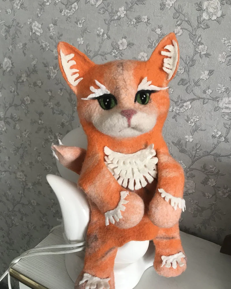 "Котик" Валяная игрушка бибабо, кукольный театр