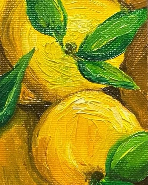 Открытка маслом, Картина Маслом, Миниатюра — Мандарины