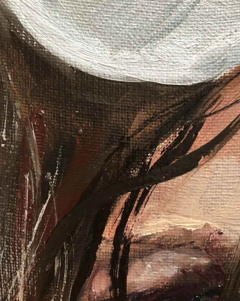 Девушка в платке. Картина маслом 20×30 см — 20×30 см