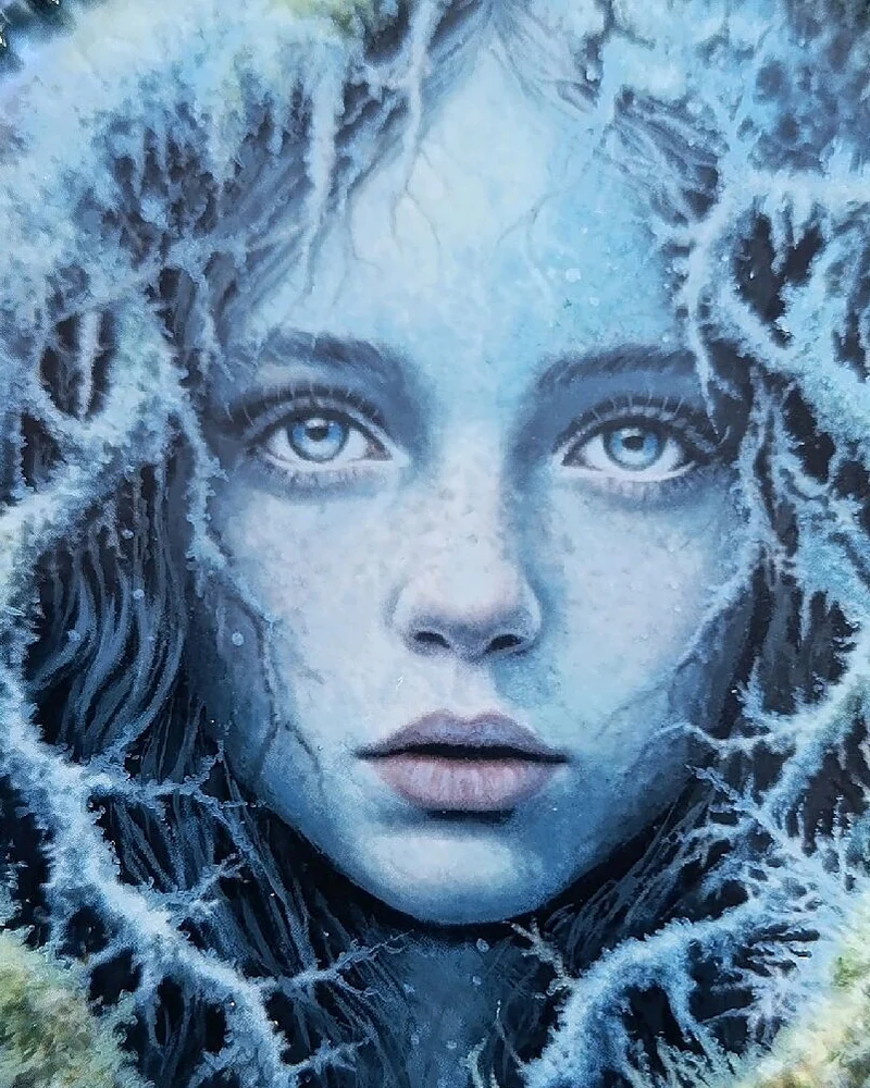 Голубое колье «Дриада Зимнего Леса»