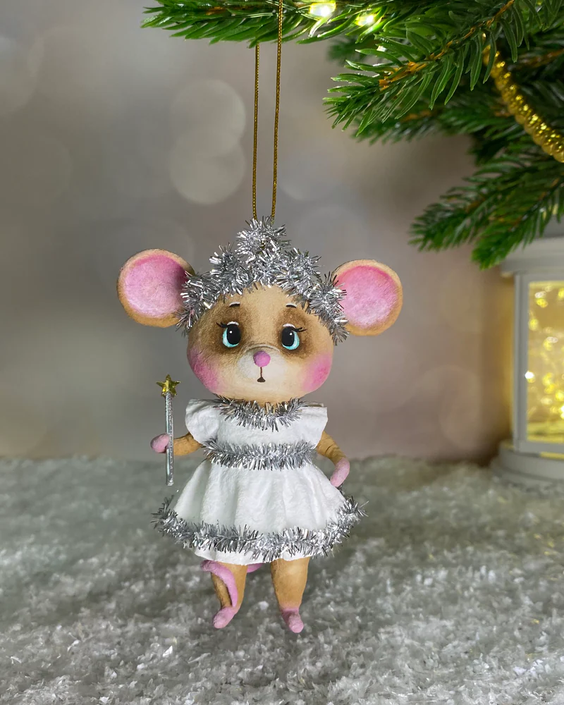 Ёлочная игрушка «Мышка снежинка»