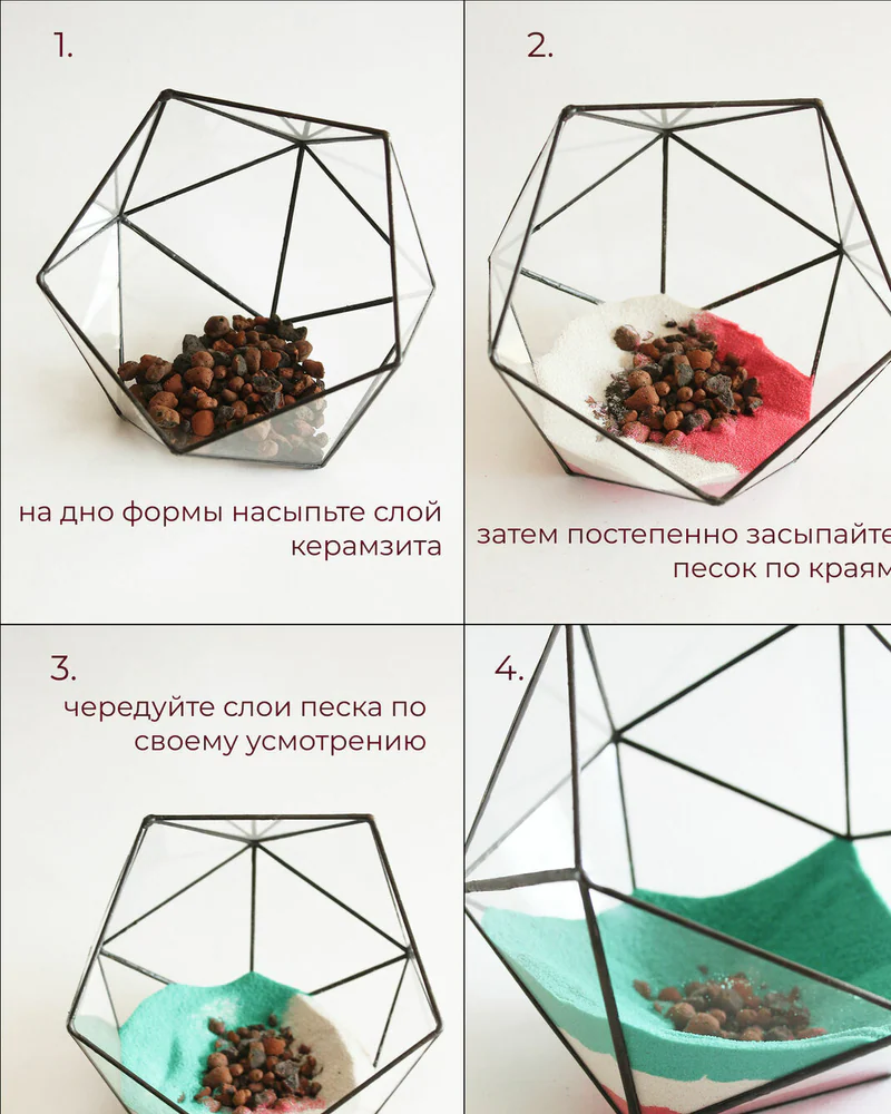 Флорариум, Набор для самостоятельной сборки флорариума с улиткой — Основной