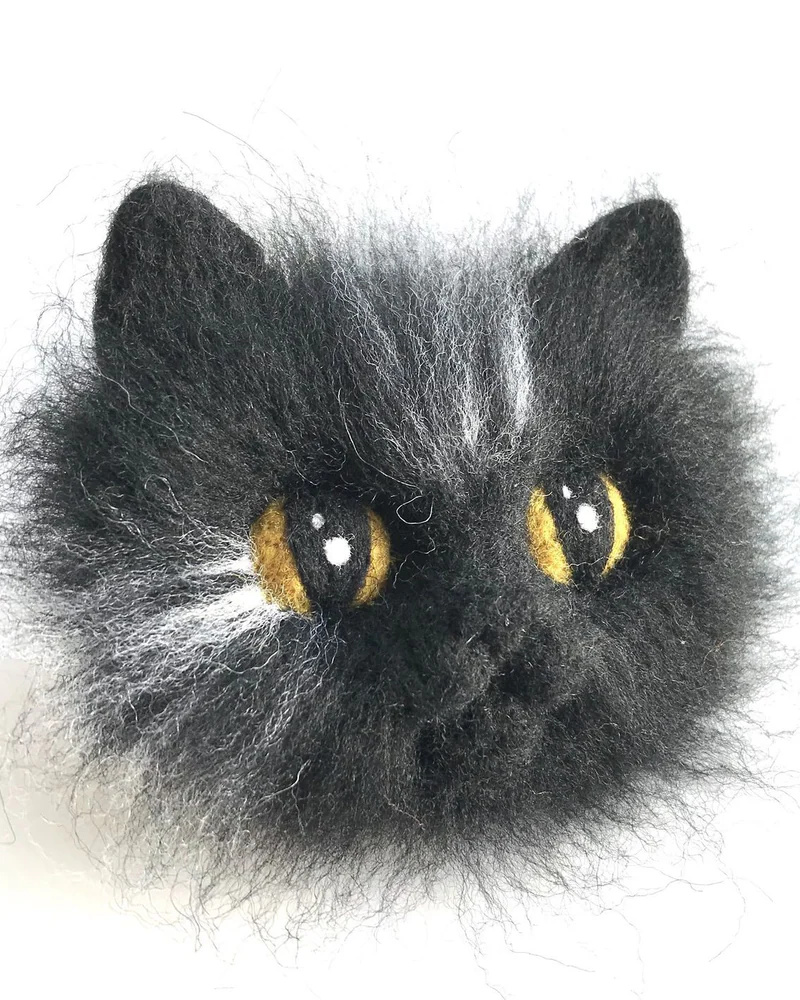 Кото брошки, валяные брошки котики