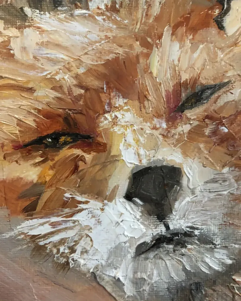 Лиса. Картина маслом 40×50 см — 40×50 см