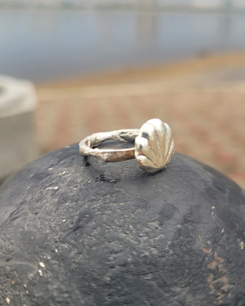 Кольцо серебряное 925 пробы — Ракушка