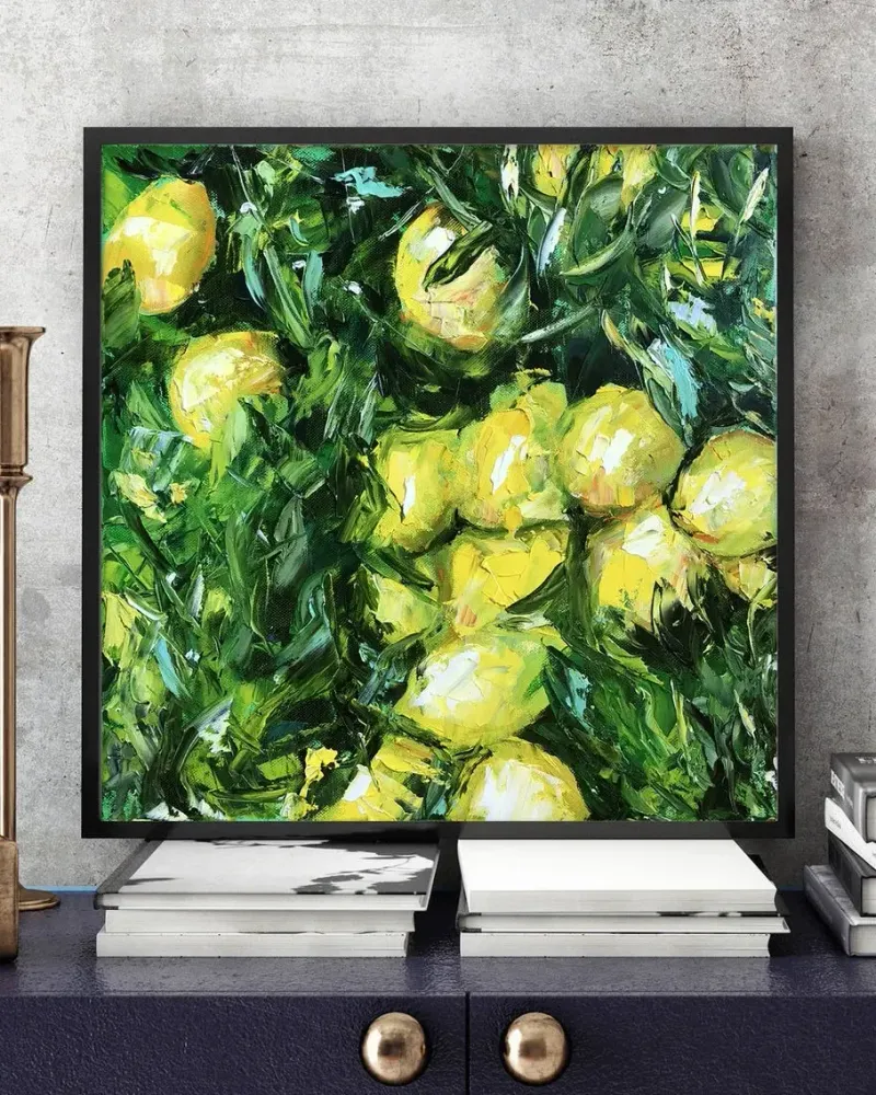 Лимоны. Картина маслом 40×40 см — 40×40 см