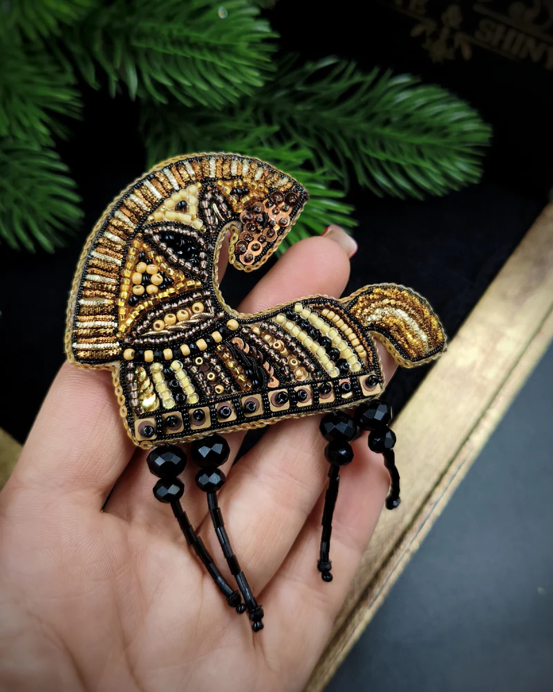 Брошь Мезенский конь