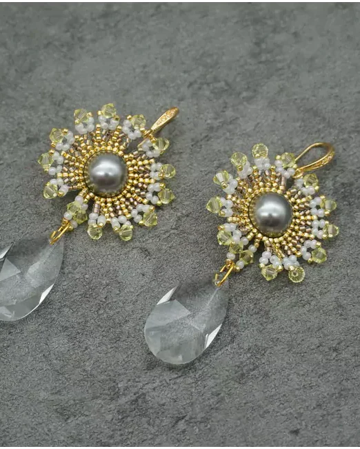 Серьги ажурные ручной работы со Swarovski