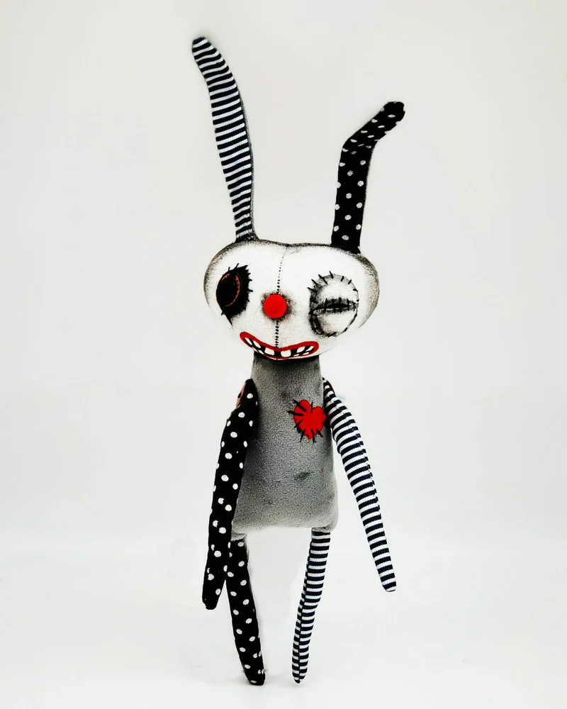Чердачная кукла Заяц текстильный Чердачный монстр Сreepy doll Кролик