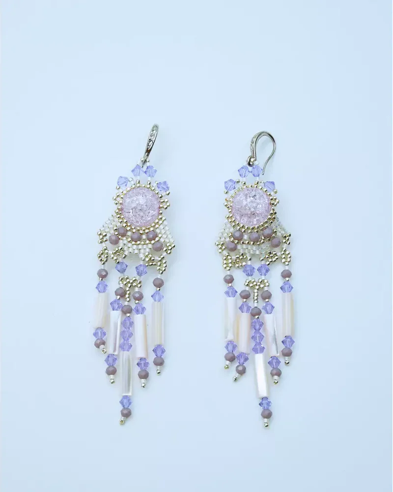 Серьги с перламутром и Swarovski