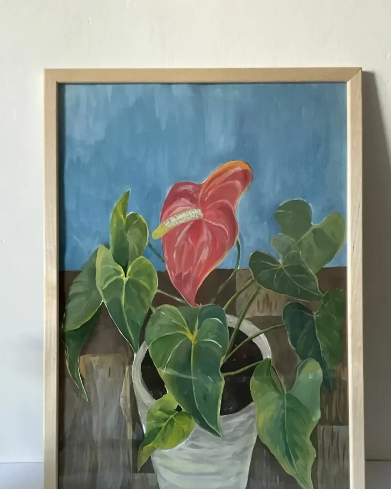 Антуриум — Гуашь, 29,7×42 см