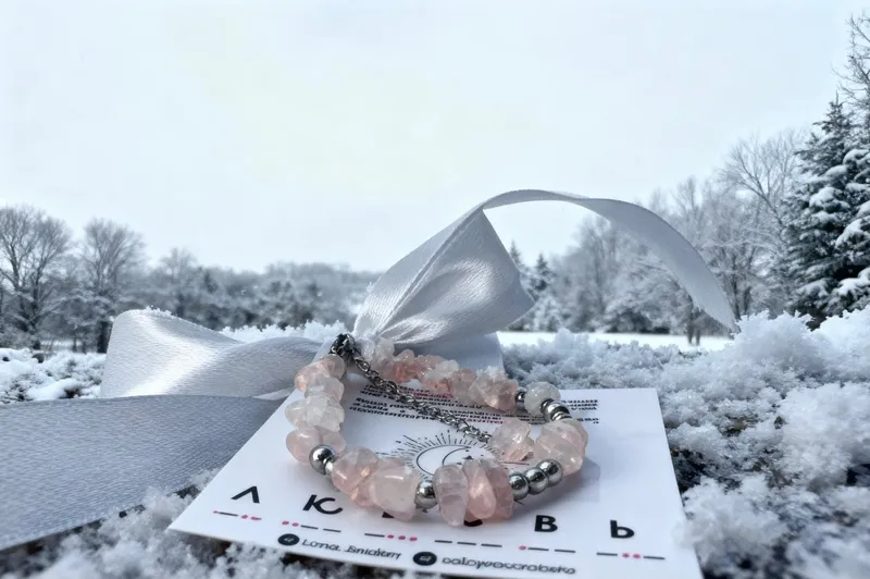 Браслет «Морзе — Любовь» из розового кварца — Основной