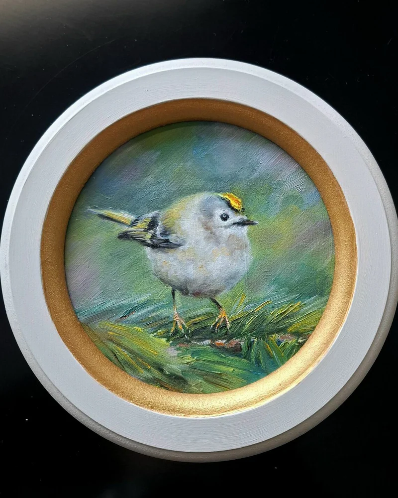 Королёк. Маленькая круглая картина