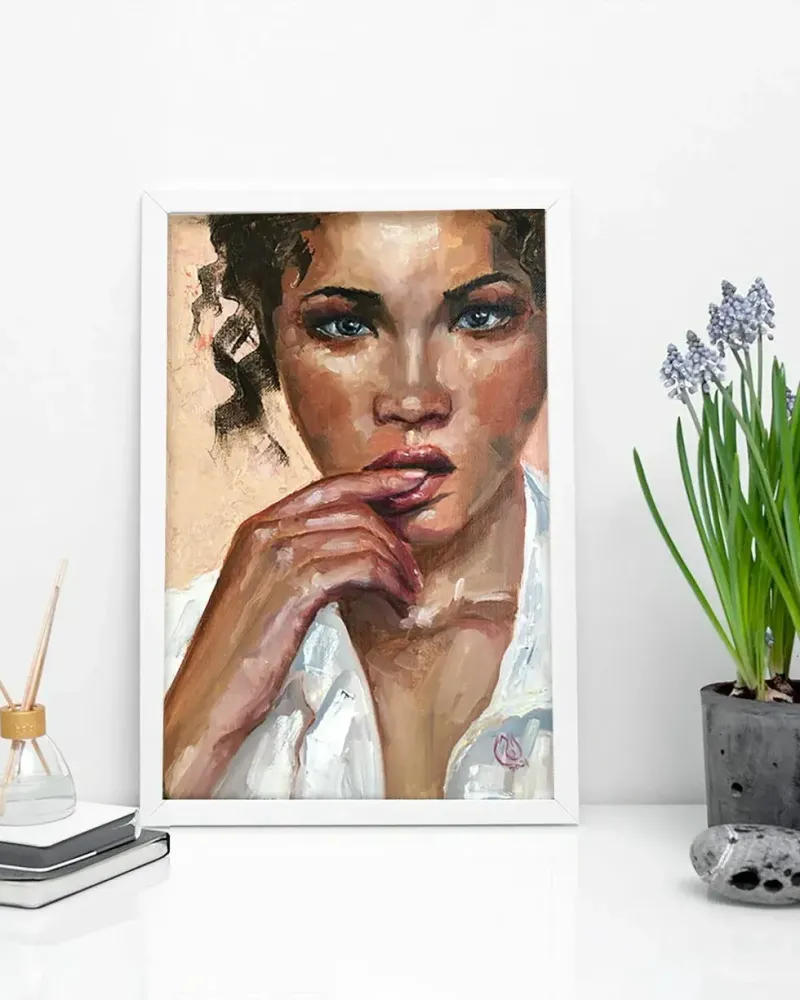 Портрет девушки. Картина маслом 20×30 см — 20×30 см