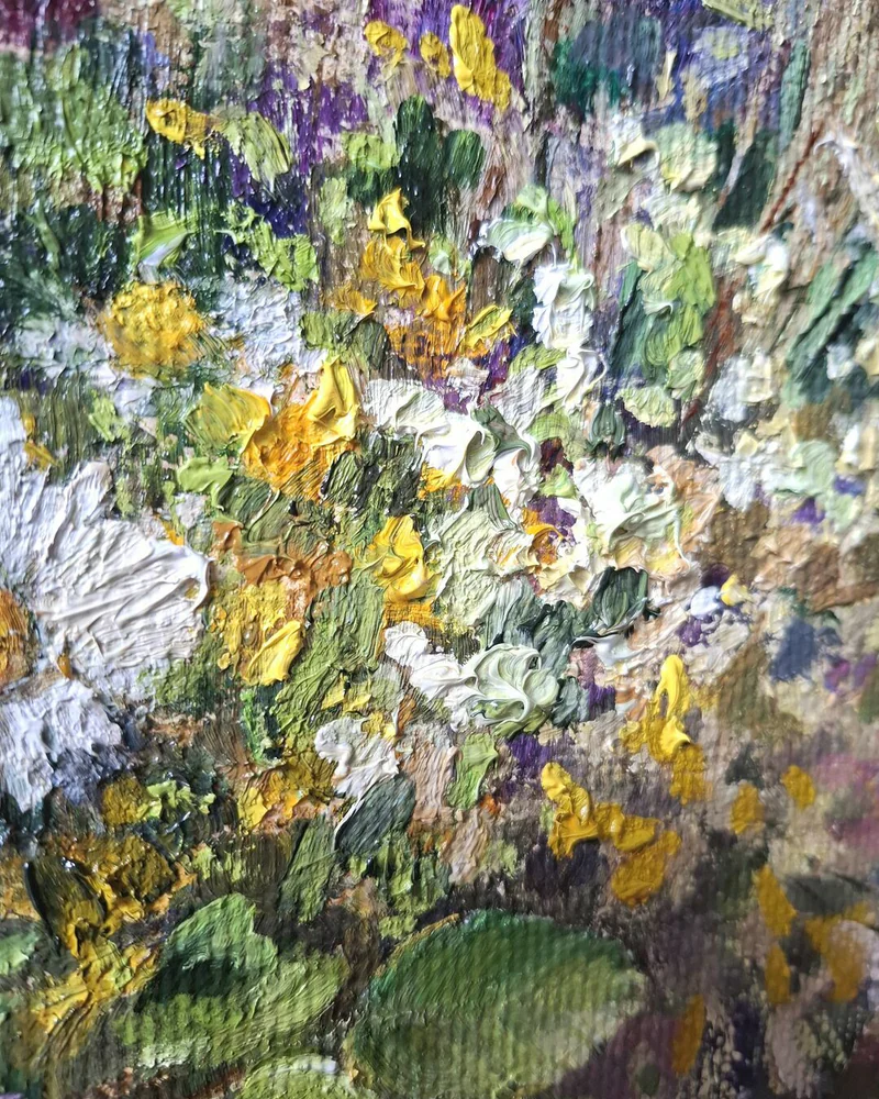Июньский букет. Картина холст масло