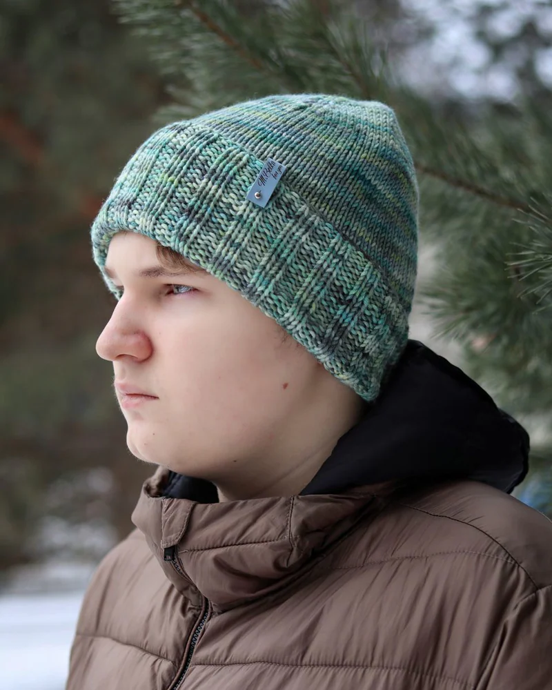 Шапка мужская вязаная, Шапка ручной работы универсальная