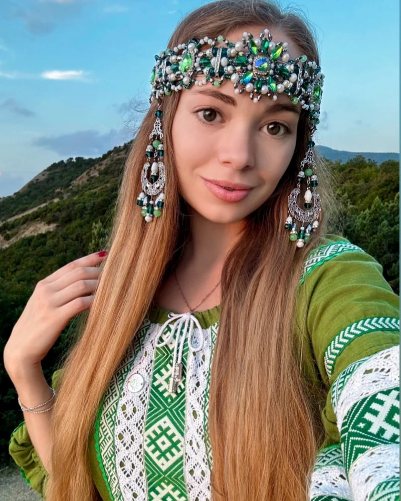 Хрустально жемчужное очелье "Лукерья"