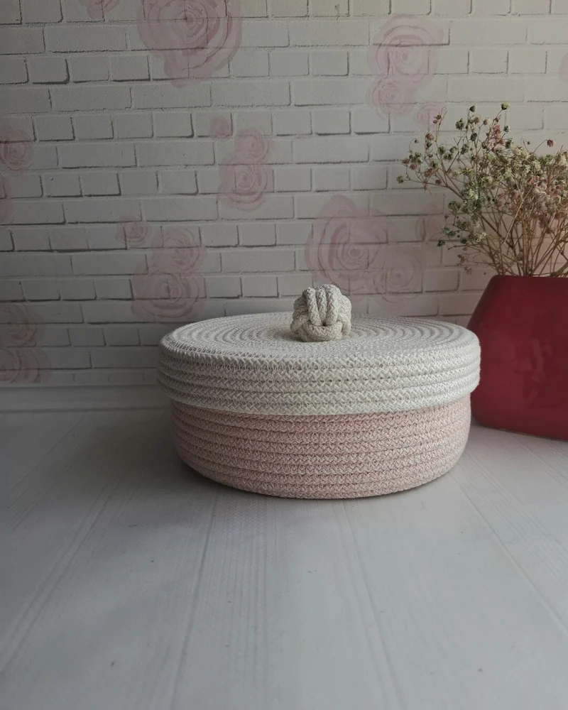Корзина из хлопкового шнура — мультиколор