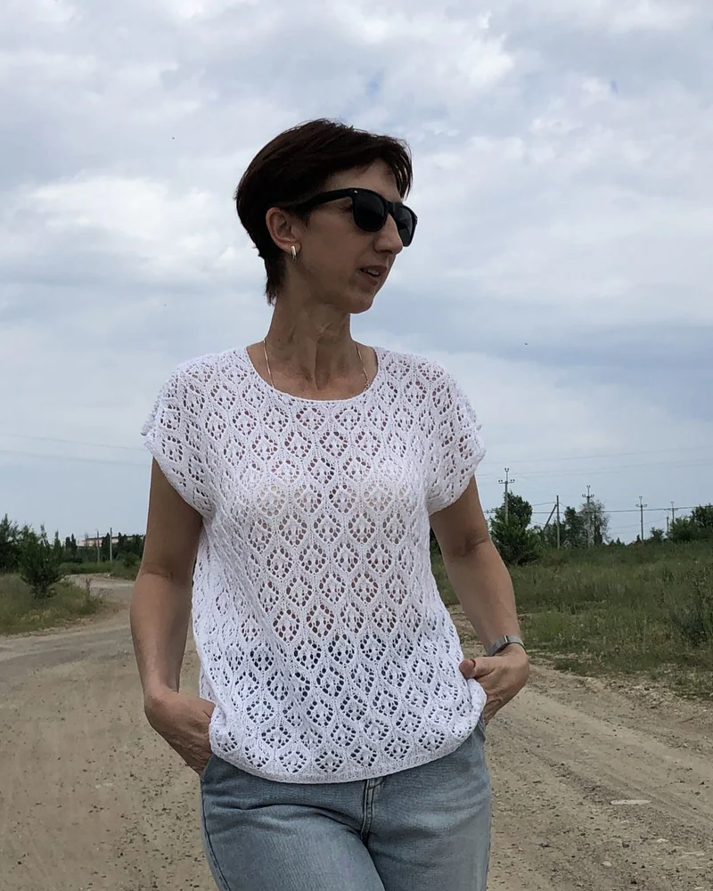 Майка вязаная — Ажурная майка