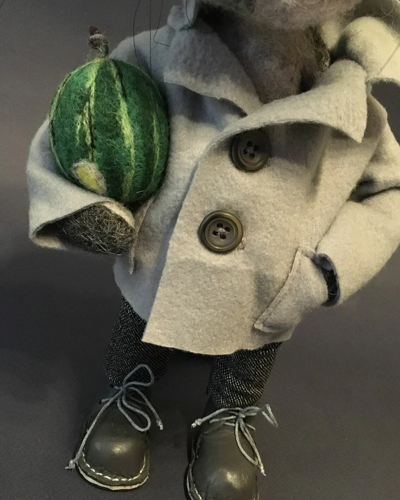 Кот Аркадий. Войлочная игрушка. Игрушка из шерсти