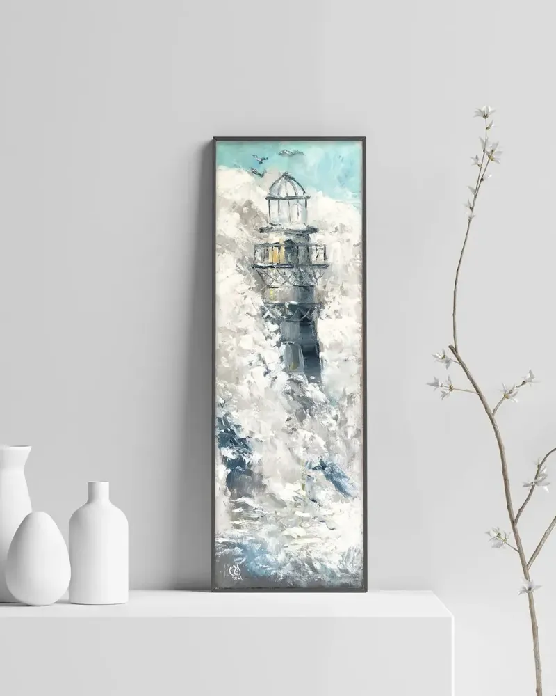 Маяк. Картина маслом 20×60 см — 20×60 см
