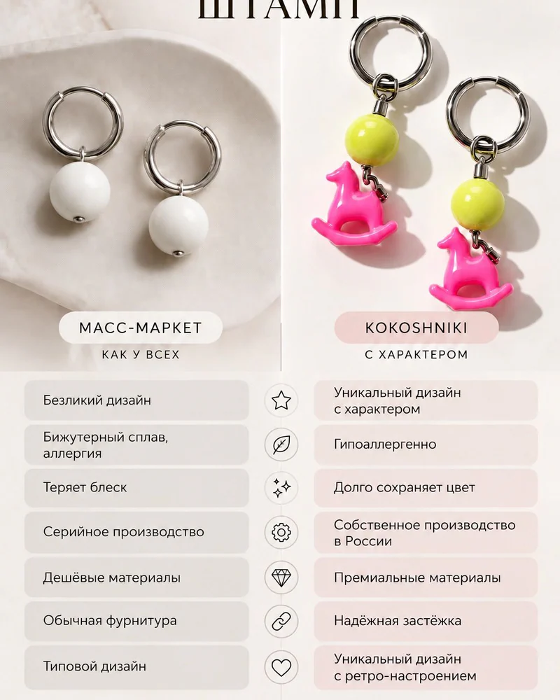 Серьги кольца
